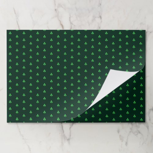 Cute Green Clover Shamrock pattern paper placemats
