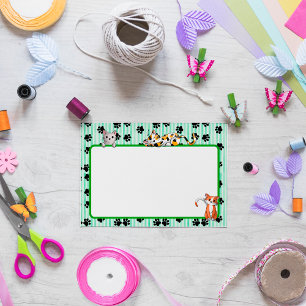 Cute Green color with paws cute kittens 4" x 3" Post-it Notes