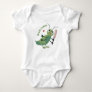 Cute green cricket insect cartoon illustration baby bodysuit