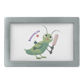 Cute green cricket insect cartoon illustration belt buckle