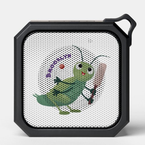 Cute green cricket insect cartoon illustration bluetooth speaker