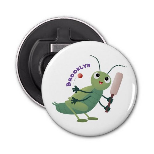 Cute green cricket insect cartoon illustration bottle opener