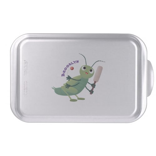 Cute green cricket insect cartoon illustration cake pan