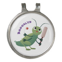 Cute green cricket insect cartoon illustration