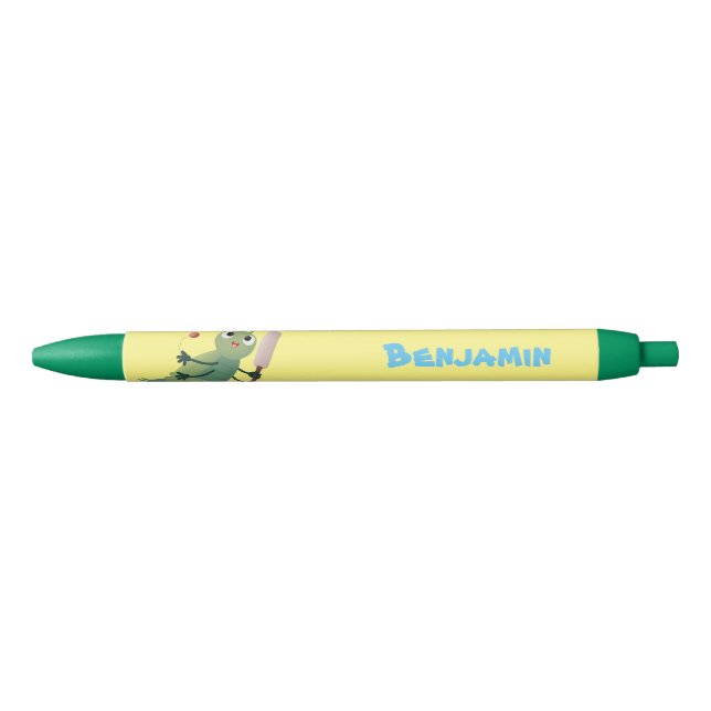 Cute green cricket insect cartoon illustration pen (Front)