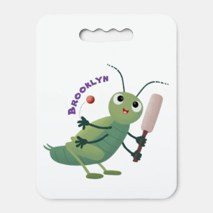 Cute green cricket insect cartoon illustration seat cushion