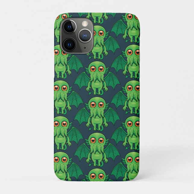 Cute Green Cthulhu Monster Case-Mate iPhone Case (Back)