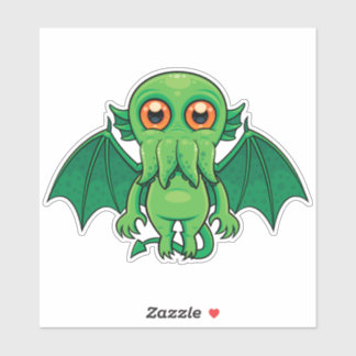 Cute Green Cthulhu Monster Sticker