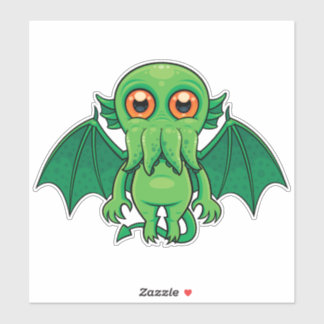Cute Green Cthulhu Monster Sticker