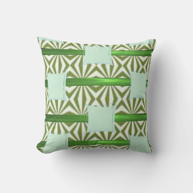 Cute Green Decorative Throw Pillow (Front)