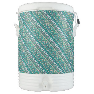 Cute green design aztec patterns design beverage cooler