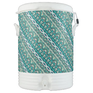 Cute green design aztec patterns design beverage cooler