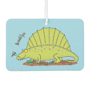 Cute green dimetrodon cartoon illustration air freshener