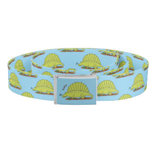 Cute green dimetrodon cartoon illustration belt