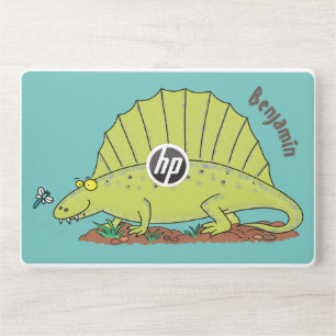 Cute green dimetrodon cartoon illustration HP laptop skin