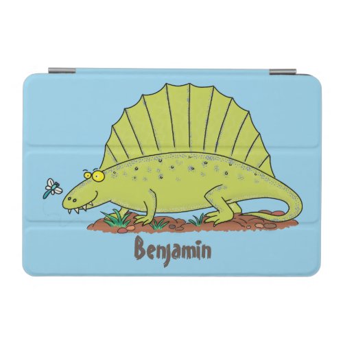 Cute green dimetrodon cartoon illustration iPad mini cover