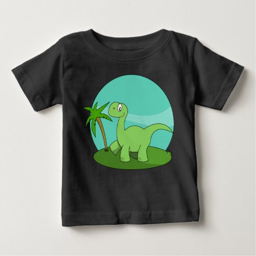 Cute Green Dinosaur Baby T_Shirt