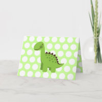 Cute Green Dinosaur Card