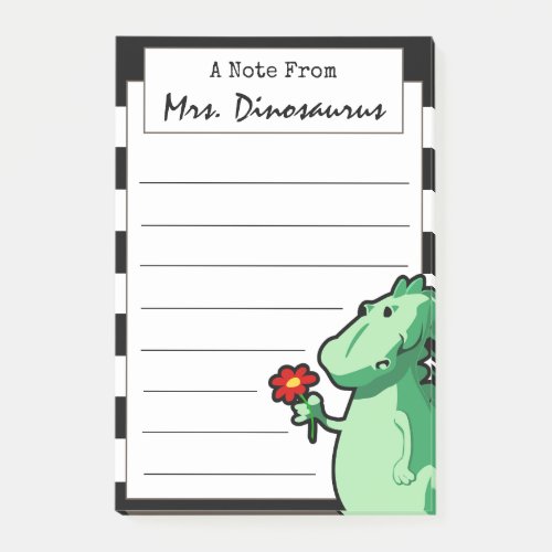 Cute Green Dinosaur From Teacher Post_it Notes