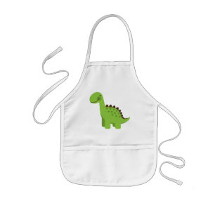 Cute Green Dinosaur Kids' Apron