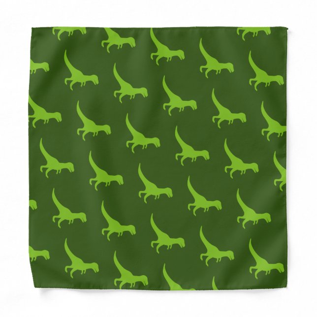 Cute green dinosaur kid's bandana for children (Front)