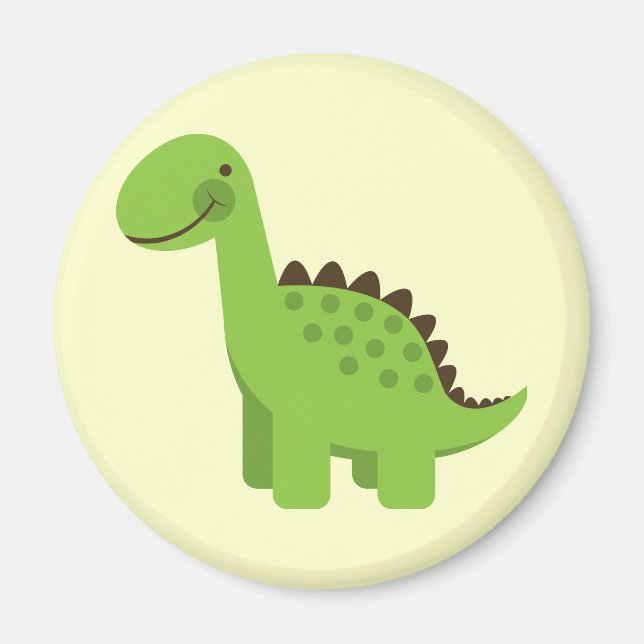 Cute Green Dinosaur Magnet (Front)