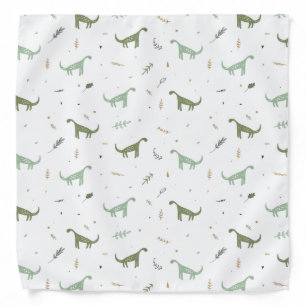 Cute Green Dinosaur Pattern Bandana