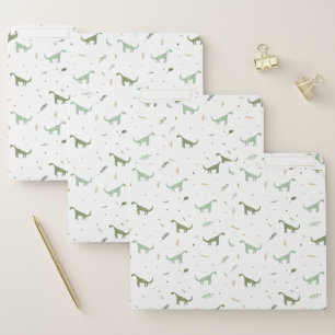 Cute Green Dinosaur Pattern File Folder