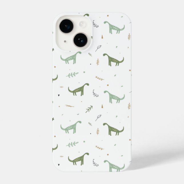 Cute Green Dinosaur Pattern iPhone Case (Back)