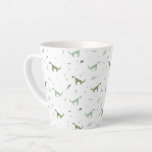 Cute Green Dinosaur Pattern Latte Mug