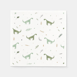 Cute Green Dinosaur Pattern Napkins