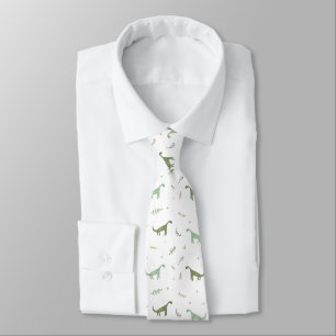 Cute Green Dinosaur Pattern Neck Tie