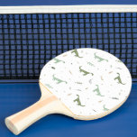 Cute Green Dinosaur Pattern Ping Pong Paddle