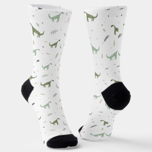 Cute Green Dinosaur Pattern Socks