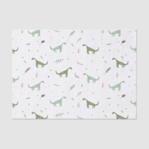 Cute Green Dinosaur Pattern Tissue Paper