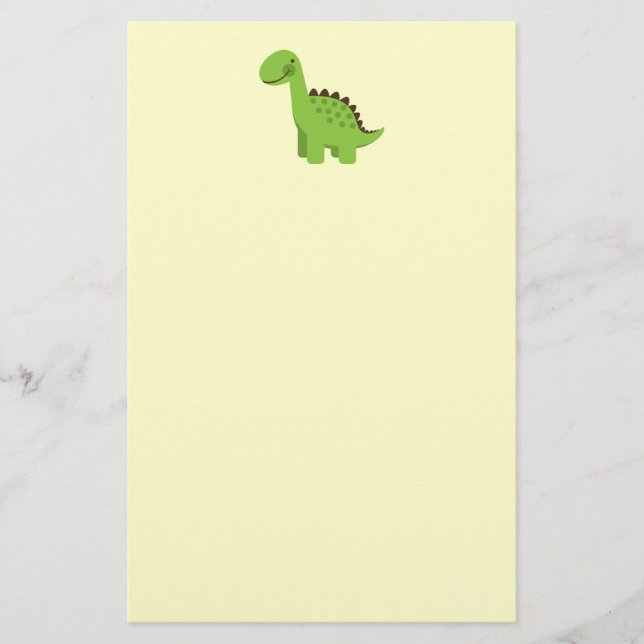 Cute Green Dinosaur Stationery (Front)