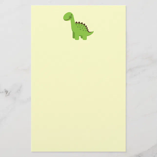 Cute Green Dinosaur Stationery | Zazzle