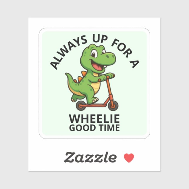 Cute Green Dinosaur Sticker (Sheet)