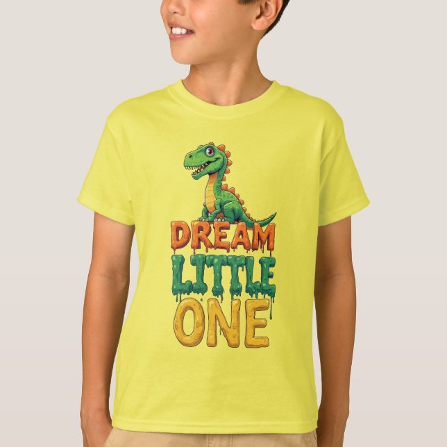 Cute Green Dinosaur T-Shirt (Front)