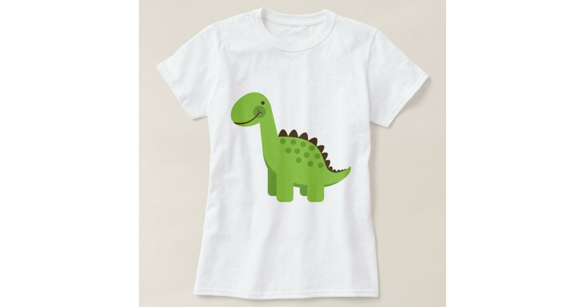 Cute Green Dinosaur T-Shirt | Zazzle