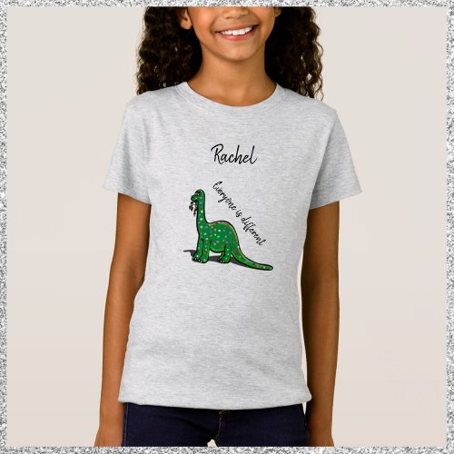 Cute Green Dinosaur T_Shirt