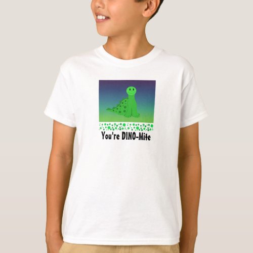 Cute Green Dinosaur T_Shirt