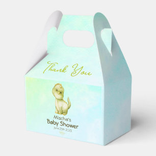 Cute Green Dinosaur Theme Baby Shower Fav Favor Boxes
