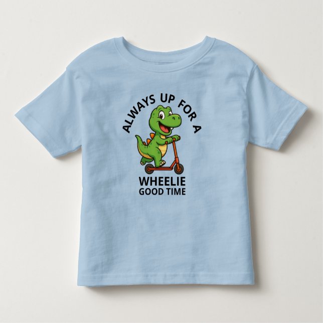 Cute Green Dinosaur  Toddler T-shirt (Front)