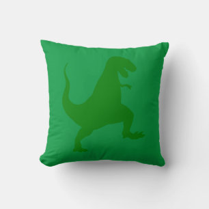 Cute Green Dinosaur Tyrannosaurus rex Jurassic Throw Pillow