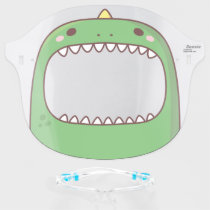 Cute Green Dinosaur With Yellow Spike Face Shield