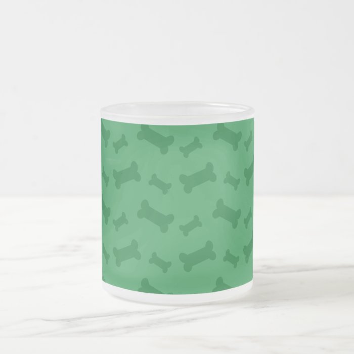 Cute green dog bones pattern coffee mug