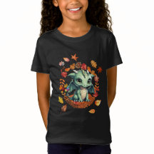Cute Green Dragon “Autism Awesome Autumn” Design 
