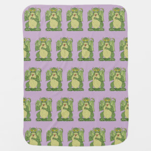 Cute Green Dragon Baby Blanket