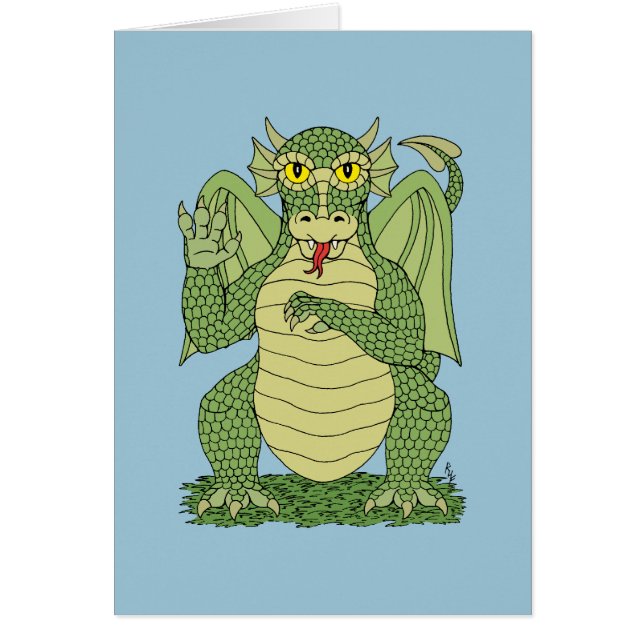 Cute Green Dragon Cards (Front)